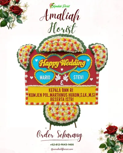 Karangan Papan Bunga Pernikahan di Kaliurang
